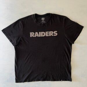 '47 NFL Raiders Black Logo T-Shirt XXL